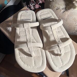 Free People Hadden Slide Sandal (Women) 9 NWOT Suede Light sand